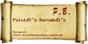 Palotás Barnabás névjegykártya